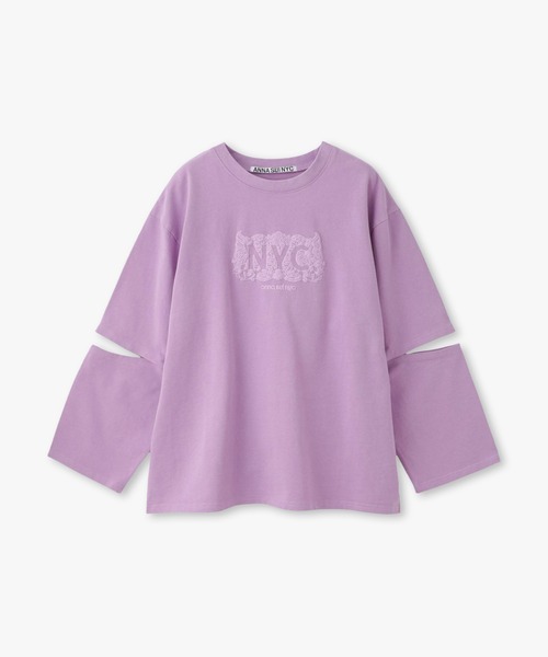 anna sui nyc(アナ スイ エヌ ワイ シー)の「スリーブスラッシュロングTシャツ(Tシャツ/カットソー・レディース・ブラック/パープル・FREE)」の19枚目の写真