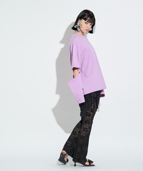 anna sui nyc(アナ スイ エヌ ワイ シー)の「スリーブスラッシュロングTシャツ(Tシャツ/カットソー・レディース・ブラック/パープル・FREE)」の16枚目の写真