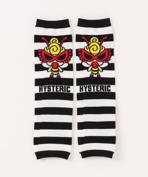 HYSTERIC MINI(ヒステリックミニ)の「LITTLE BEE ボーダー レッグウォーマー(ソックス/靴下・キッズ・イエロー系その他/ホワイト系その他・FREE)」の1枚目の写真