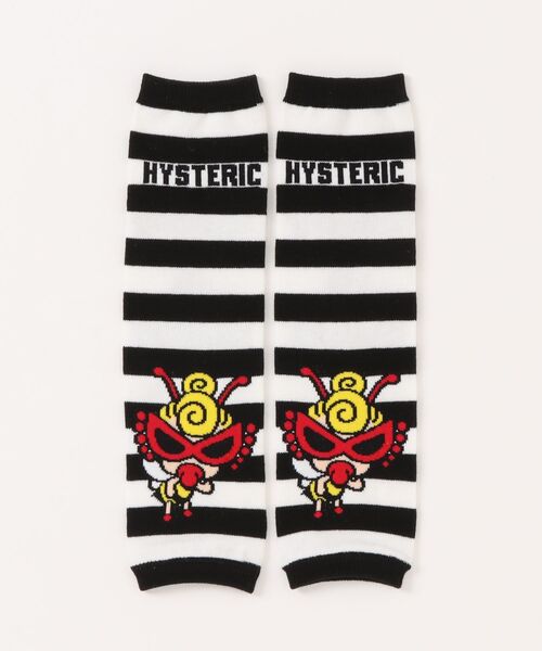 HYSTERIC MINI(ヒステリックミニ)の「LITTLE BEE ボーダー レッグウォーマー(ソックス/靴下・キッズ・イエロー系その他/ホワイト系その他・FREE)」の3枚目の写真