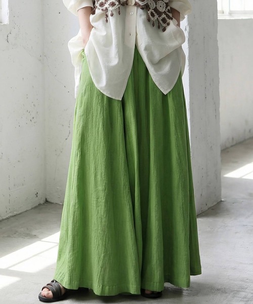 antiqua(アンティカ)の「インド綿 スカート(スカート・レディース・ブラック/ブルー/オレンジ/ライム・ONESIZE)」の3枚目の写真