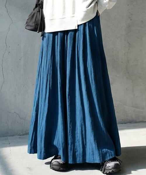 antiqua(アンティカ)の「インド綿 スカート(スカート・レディース・ブラック/ブルー/オレンジ/ライム・ONESIZE)」の4枚目の写真