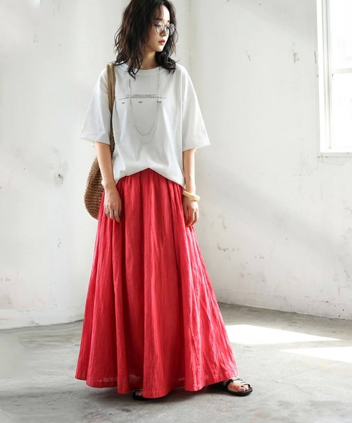 antiqua(アンティカ)の「インド綿 スカート(スカート・レディース・ブラック/ブルー/オレンジ/ライム・ONESIZE)」の19枚目の写真
