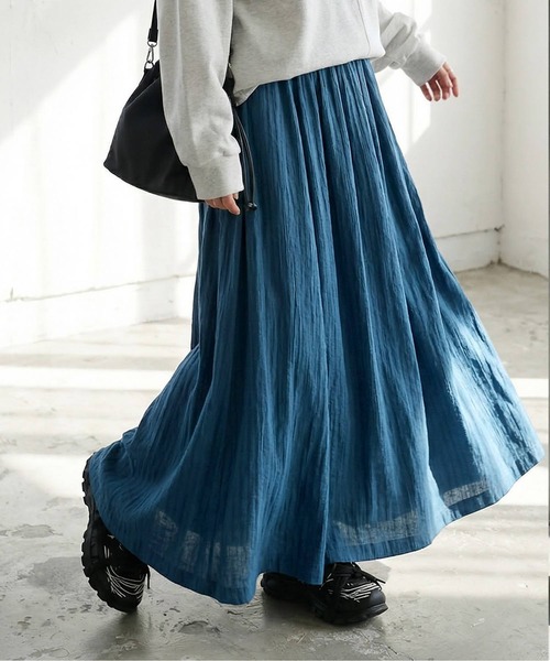 antiqua(アンティカ)の「インド綿 スカート(スカート・レディース・ブラック/ブルー/オレンジ/ライム・ONESIZE)」の16枚目の写真