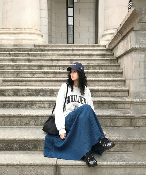 antiqua(アンティカ)の「インド綿 スカート(スカート・レディース・ブラック/ブルー/オレンジ/ライム・ONESIZE)」の17枚目の写真