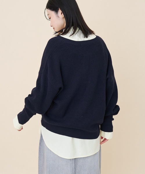 AMERICAN HOLIC(アメリカンホリック)の「ワッフルライクニットプルオーバー(ニット/セーター・レディース・アイボリー/ネイビー/グレイッシュベージュ・M/L)」の18枚目の写真