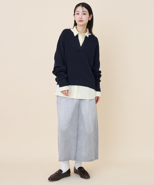 AMERICAN HOLIC(アメリカンホリック)の「ワッフルライクニットプルオーバー(ニット/セーター・レディース・アイボリー/ネイビー/グレイッシュベージュ・M/L)」の17枚目の写真