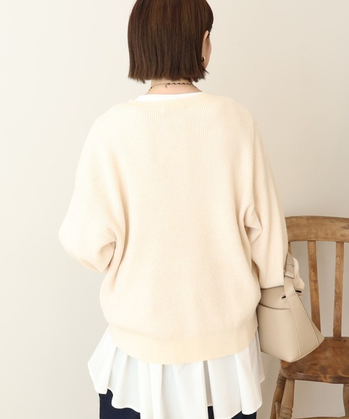 AMERICAN HOLIC(アメリカンホリック)の「ワッフルライクニットプルオーバー(ニット/セーター・レディース・アイボリー/ネイビー/グレイッシュベージュ・M/L)」の21枚目の写真