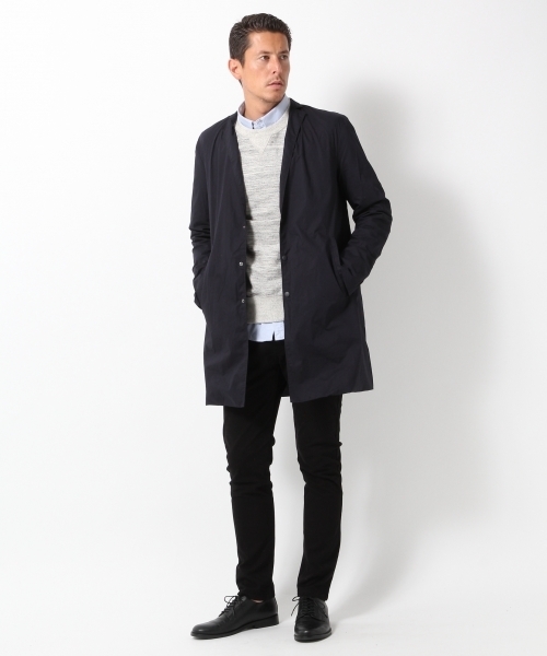 GLOBAL WORK（グローバルワーク）の「タイプライターチェスターコート/705464（チェスターコート・メンズ・ネイビー/ベージュ・X-LARGE/SMALL/LARGE/MEDIUM）」の5枚目の写真