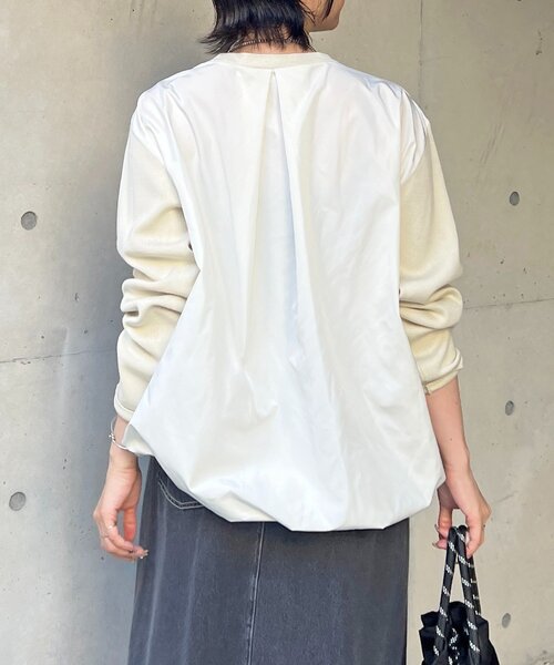un dix cors（アンディコール）の「【ゆるっと楽ちん】ドロストプルオーバー（Tシャツ/カットソー・レディース・グレー/カーキ/オフホワイト/ネイビー/ブラック/ライトグレー・FREE）」の14枚目の写真