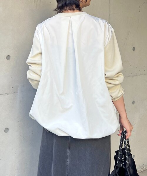 un dix cors（アンディコール）の「【ゆるっと楽ちん】ドロストプルオーバー（Tシャツ/カットソー・レディース・グレー/カーキ/オフホワイト/ネイビー/ブラック/ライトグレー・FREE）」の21枚目の写真
