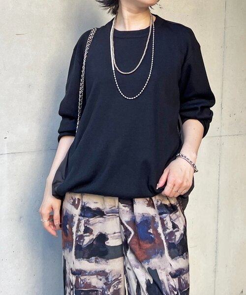 un dix cors（アンディコール）の「【ゆるっと楽ちん】ドロストプルオーバー（Tシャツ/カットソー・レディース・グレー/カーキ/オフホワイト/ネイビー/ブラック/ライトグレー・FREE）」の22枚目の写真