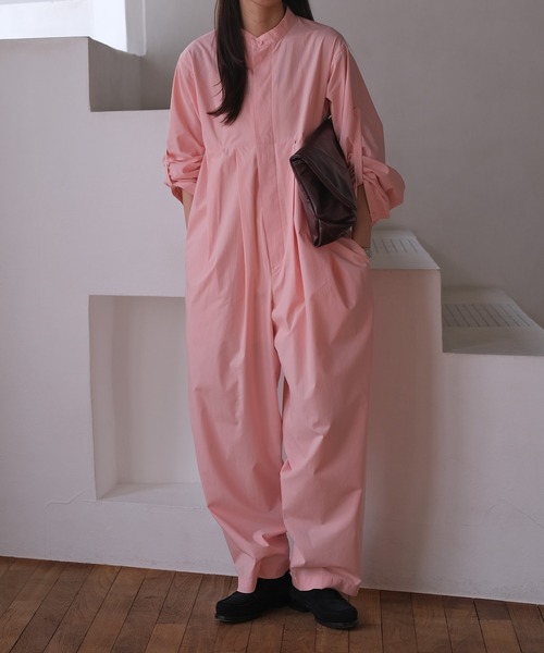 AKTE（アクテ）の「ボリュームタックジャンプスーツ（つなぎ/オールインワン・レディース・ネイビー/ストライプ/ピンク・2T/2/1）」の21枚目の写真