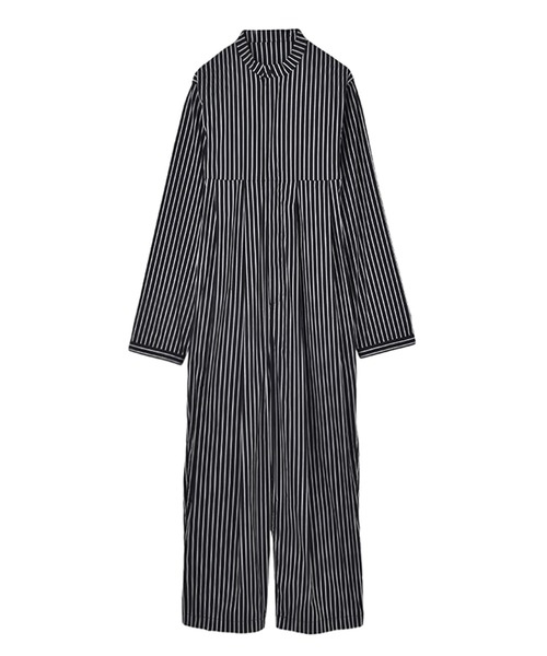 AKTE（アクテ）の「ボリュームタックジャンプスーツ（つなぎ/オールインワン・レディース・ネイビー/ストライプ/ピンク・2T/2/1）」の4枚目の写真