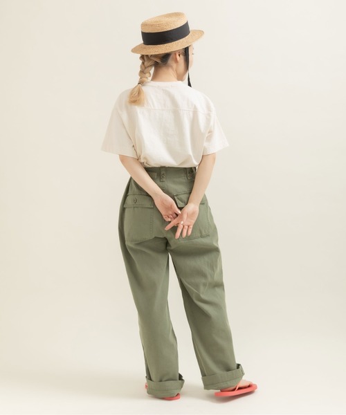 CHILD WOMAN(チャイルドウーマン)の「アメリカンドライ天竺 エトワールプリント フットボールTシャツ(Tシャツ/カットソー・レディース・ネイビー/アイボリー/グレー・FREE)」の8枚目の写真