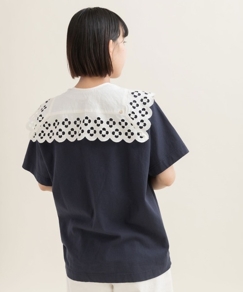 CHILD WOMAN(チャイルドウーマン)の「アメリカンドライ天竺 エトワールプリント フットボールTシャツ(Tシャツ/カットソー・レディース・ネイビー/アイボリー/グレー・FREE)」の19枚目の写真