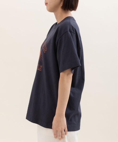 CHILD WOMAN(チャイルドウーマン)の「アメリカンドライ天竺 エトワールプリント フットボールTシャツ(Tシャツ/カットソー・レディース・ネイビー/アイボリー/グレー・FREE)」の10枚目の写真