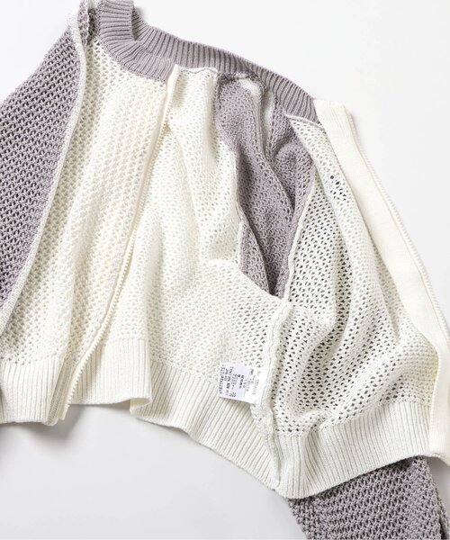 algy（アルジー）の「メッシュニットカーデ（カーディガン/ボレロ・キッズ・オフホワイト/グレー・140/130/160/150）」の8枚目の写真