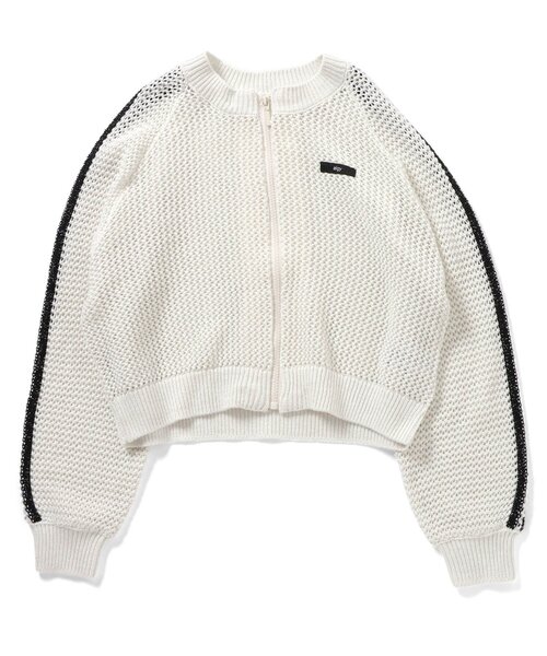 algy（アルジー）の「メッシュニットカーデ（カーディガン/ボレロ・キッズ・オフホワイト/グレー・140/130/160/150）」の10枚目の写真