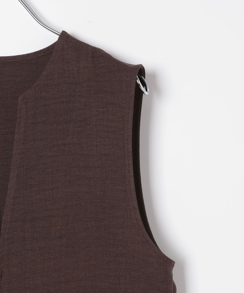 LEPSIM（レプシィム）の「《リネンライクドライシリーズ》切り替えポケベスト　639020（その他アウター・レディース・ライトベージュ/ブラック/ダークブラウン/オレンジ系その他・FREE）」の7枚目の写真