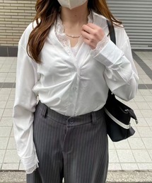 レースパッチワークシャツ