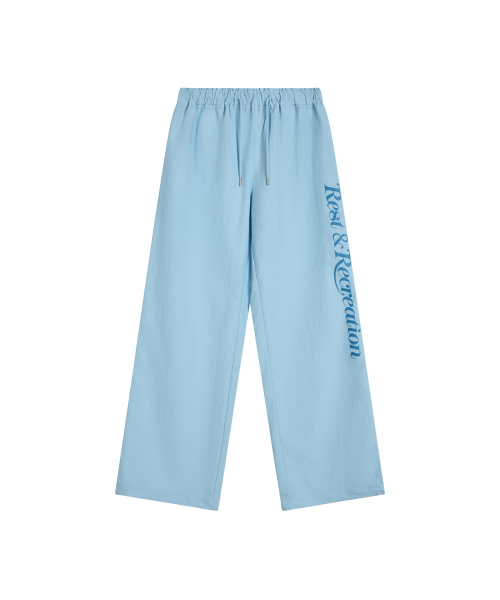 WIDE NYLON PANTS - SKY BLUE