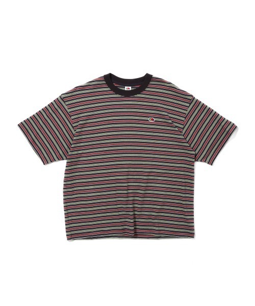 FRUIT OF THE LOOM(フルーツオブザルーム)の「ピーチ起毛天竺ボーダーTシャツ1 / マルチボーダー 半袖 クルーネックTシャツ / オールシーズン(Tシャツ/カットソー・メンズ・イエロー/アイボリー/チャコールグレー・L/M/S)」の2枚目の写真