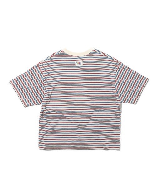 FRUIT OF THE LOOM(フルーツオブザルーム)の「ピーチ起毛天竺ボーダーTシャツ1 / マルチボーダー 半袖 クルーネックTシャツ / オールシーズン(Tシャツ/カットソー・メンズ・イエロー/アイボリー/チャコールグレー・L/M/S)」の10枚目の写真