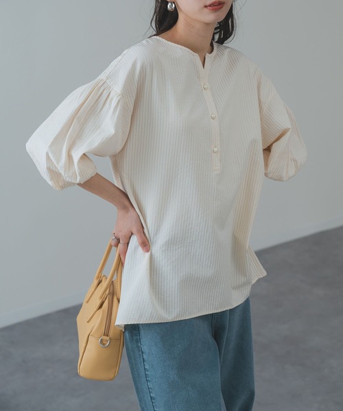 ANNA LUNA(アンナルナ)の「【ANNA LUNA】涼しげ素材 で 上品に 着映える ブラウス(シャツ/ブラウス・レディース・ブラック/ベージュ・MEDIUM)」の4枚目の写真