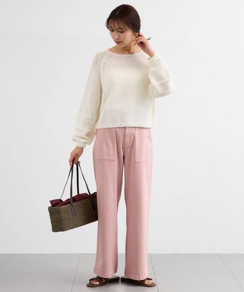 BARNYARDSTORM(バンヤードストーム)の「BARNYARDSTORM / 袖ラインパフニット / ハンドウォッシャブル(ニット/セーター・レディース・オフホワイト/グリーン/ブラウン・FREE)」の18枚目の写真