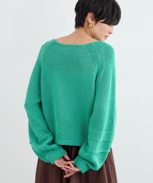 BARNYARDSTORM(バンヤードストーム)の「BARNYARDSTORM / 袖ラインパフニット / ハンドウォッシャブル(ニット/セーター・レディース・オフホワイト/グリーン/ブラウン・FREE)」の20枚目の写真