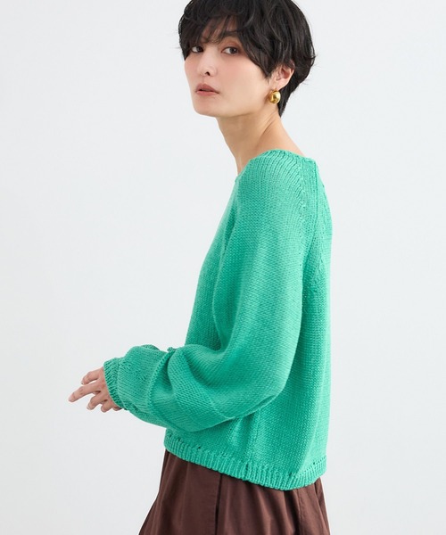 BARNYARDSTORM(バンヤードストーム)の「BARNYARDSTORM / 袖ラインパフニット / ハンドウォッシャブル(ニット/セーター・レディース・オフホワイト/グリーン/ブラウン・FREE)」の21枚目の写真