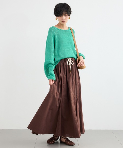 BARNYARDSTORM(バンヤードストーム)の「BARNYARDSTORM / 袖ラインパフニット / ハンドウォッシャブル(ニット/セーター・レディース・オフホワイト/グリーン/ブラウン・FREE)」の22枚目の写真