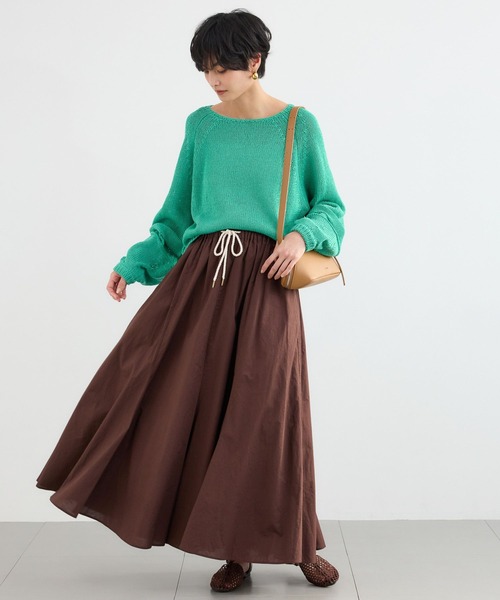 BARNYARDSTORM(バンヤードストーム)の「BARNYARDSTORM / 袖ラインパフニット / ハンドウォッシャブル(ニット/セーター・レディース・オフホワイト/グリーン/ブラウン・FREE)」の7枚目の写真