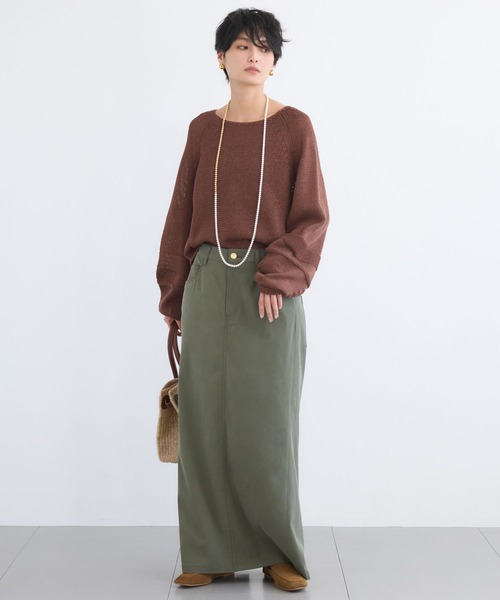 BARNYARDSTORM(バンヤードストーム)の「BARNYARDSTORM / 袖ラインパフニット / ハンドウォッシャブル(ニット/セーター・レディース・オフホワイト/グリーン/ブラウン・FREE)」の12枚目の写真