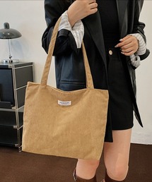 コーデュロイ トートバッグ ショルダーバッグ」に該当するファッション