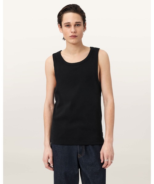 ALLSAINTS(オールセインツ)の「AXEL RIBBED COTTON VEST | AXEL リブ編み コットン ベスト(タンクトップ・メンズ・ブラック・M/S/XS)」の1枚目の写真