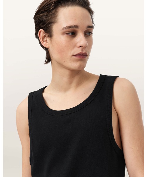 ALLSAINTS(オールセインツ)の「AXEL RIBBED COTTON VEST | AXEL リブ編み コットン ベスト(タンクトップ・メンズ・ブラック・M/S/XS)」の2枚目の写真