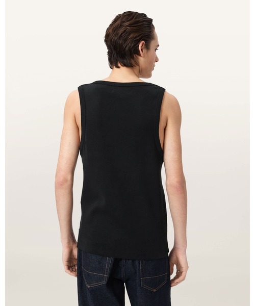 ALLSAINTS(オールセインツ)の「AXEL RIBBED COTTON VEST | AXEL リブ編み コットン ベスト(タンクトップ・メンズ・ブラック・M/S/XS)」の5枚目の写真