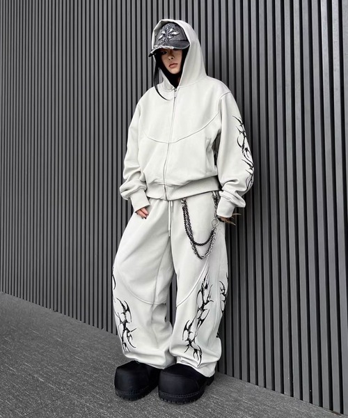 mushwear(マッシュウェア)の「トライバルグラフィックジップパーカー(パーカー・メンズ・ブラック/ホワイト・X-LARGE/LARGE/MEDIUM/SMALL)」の20枚目の写真
