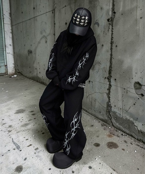 mushwear(マッシュウェア)の「トライバルグラフィックジップパーカー(パーカー・メンズ・ブラック/ホワイト・X-LARGE/LARGE/MEDIUM/SMALL)」の9枚目の写真