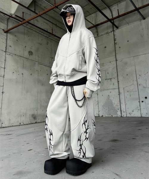 mushwear(マッシュウェア)の「トライバルグラフィックジップパーカー(パーカー・メンズ・ブラック/ホワイト・X-LARGE/LARGE/MEDIUM/SMALL)」の15枚目の写真