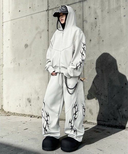 mushwear(マッシュウェア)の「トライバルグラフィックジップパーカー(パーカー・メンズ・ブラック/ホワイト・X-LARGE/LARGE/MEDIUM/SMALL)」の16枚目の写真