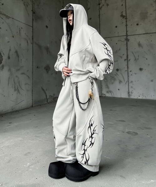 mushwear(マッシュウェア)の「トライバルグラフィックジップパーカー(パーカー・メンズ・ブラック/ホワイト・X-LARGE/LARGE/MEDIUM/SMALL)」の18枚目の写真