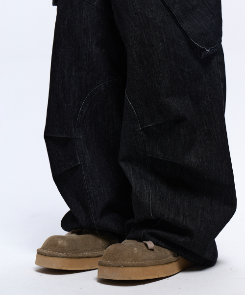 RSSC(アールエスエスシー)の「STRIPE MIXED CARGO DENIM PANTS - BLACK(デニムパンツ・レディース・その他・1/2)」の7枚目の写真