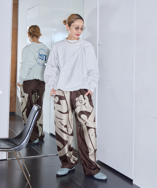 SEEALL(シーオール)の「SEEALL RELAX EASY PANTS SAU63 PT187:パンツ(その他パンツ・レディース・ブラウン・4)」の3枚目の写真