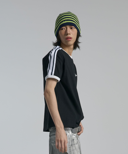 TEN PAST SEVEN(テン ファスト セブン)の「ショルダーテープリンガーTシャツ (2カラー)(Tシャツ/カットソー・メンズ・ホワイト/ブラック・SMALL/MEDIUM/LARGE)」の3枚目の写真