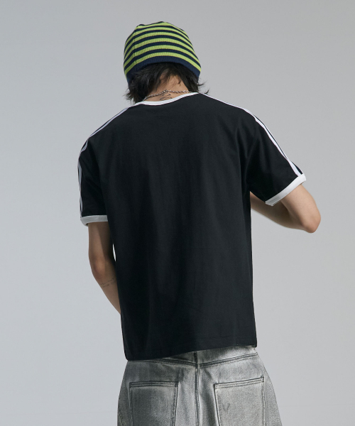TEN PAST SEVEN(テン ファスト セブン)の「ショルダーテープリンガーTシャツ (2カラー)(Tシャツ/カットソー・メンズ・ホワイト/ブラック・SMALL/MEDIUM/LARGE)」の4枚目の写真