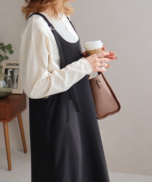 Social GIRL(ソーシャルガール)の「【SL】【it】【Social GIRL】キャミフレアワンピース(ワンピース・レディース・モカ/アイボリー・M)」の3枚目の写真