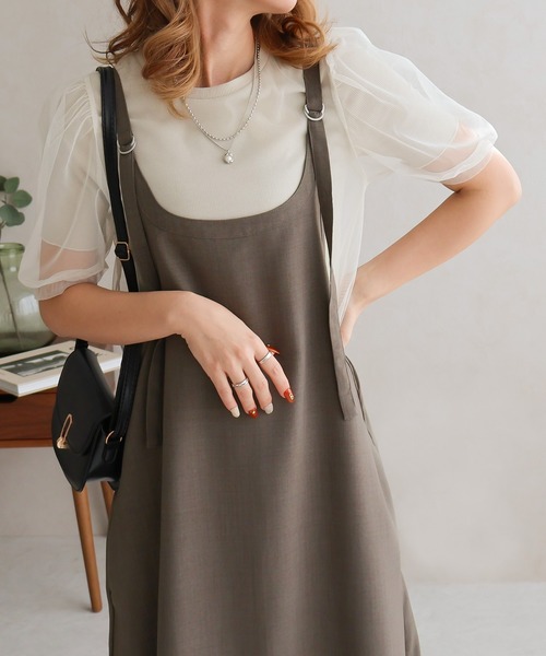 Social GIRL(ソーシャルガール)の「【SL】【it】【Social GIRL】キャミフレアワンピース(ワンピース・レディース・モカ/アイボリー・M)」の12枚目の写真